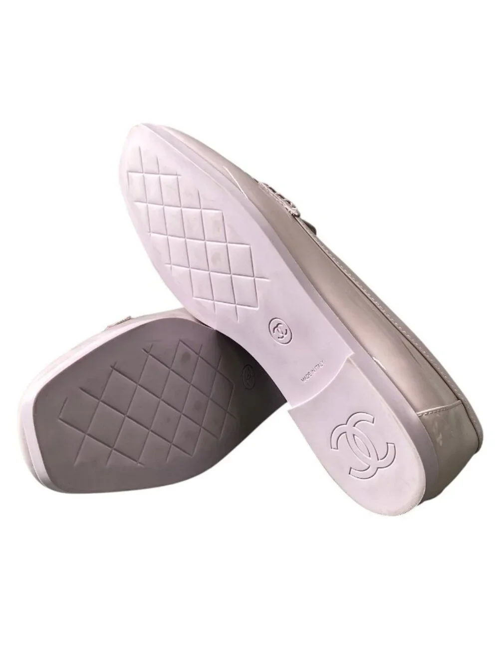 Chanel CC Logo Loafers 36 Sizes Purple Pink Patent Leather